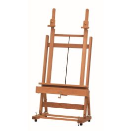 MABEF Beech Wood Double Mast (Pole) Studio Easel - H Frame - with Crank for Elevation