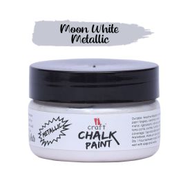 iCraft Metallic Chalk Paint Moon White - Jar of 50 ML