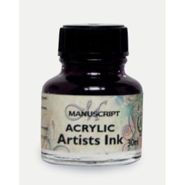 Manuscript Artists Acrylic Dip Pen Ink 30 ML - Purple Lake