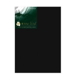 Monalisa Artists' Black Primed Stretched Cotton Canvas Deep Edge - Fine Grain - 450 GSM / 10 Oz - 40.6 x 50.8 cm OR 16