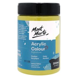 Mont Marte Signature Acrylic Paint - Jar of 300 ml (10.5 Oz) - Lemon Yellow