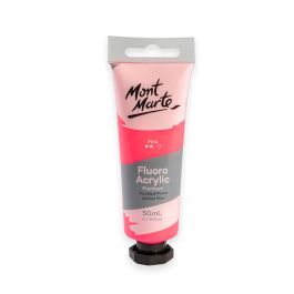 Mont Marte Premium Acrylic Paint - Tube of 50 ml (1.7 Oz) - Fluorescent Pink