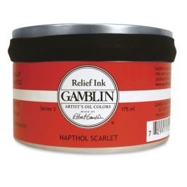 Gamblin Printmaking Relief Ink - Napthol Scarlet - Jar of 175 ML