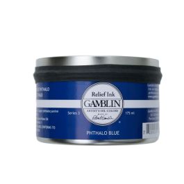 Gamblin Printmaking Relief Ink - Phthalo Blue - Jar of 175 ML