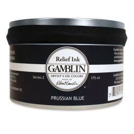 Gamblin Printmaking Relief Ink - Prussian Blue - Jar of 175 ML