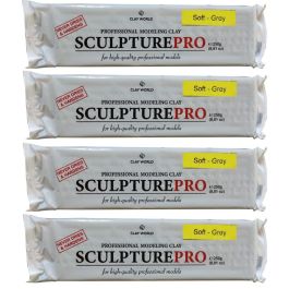 Clay World Sculpture Pro - Professional Modeling Clay 1 KG - Grey (Soft)