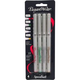 Speedball Elegant Writer - Dye Based Calligraphy Marker - Chisel Tip - Special Occasion Set of 4 Marker