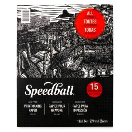 Speedball Printmaking Paper - Smooth 245 GSM - 27.9 x 35.6 cm or 11 x 14