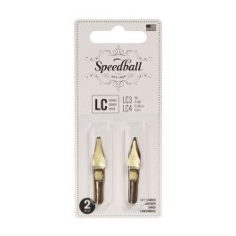 SpeedBall Broad Edge Left Handed Lettering Nibs - Type C (Flat) - Blister Pack of 2 - Size LC3/LC4