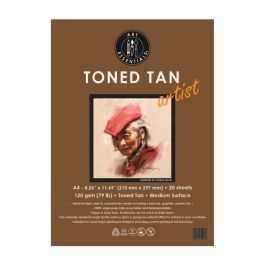 Art Essentials Toned Tan Artist Sketching Paper - Medium Surface 120 GSM - A4 - Polypack of 10 Sheets