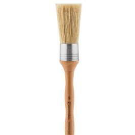 Escoda Natural Chungking Hog Bristle Brush - Series 7700 - Round Square Edge (Stencil) - Long Handle - Size: 2