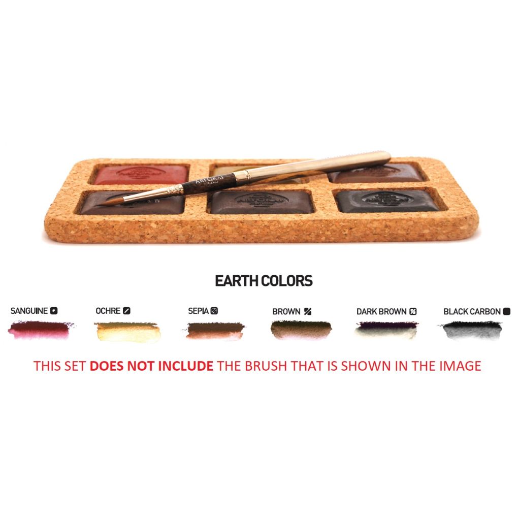 Viarco ArtGraf Water-Soluble Tailor Shape Chalk - Set of 6 Earth Tones