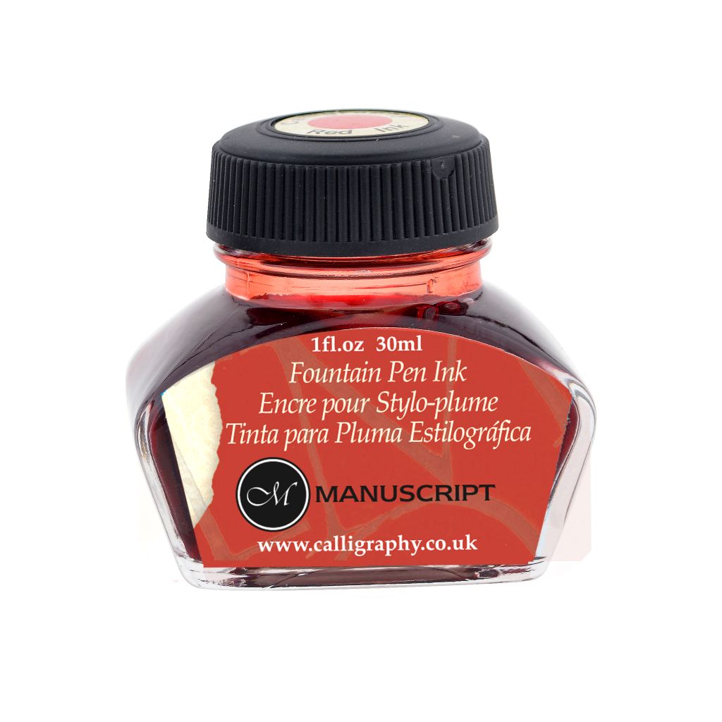 Manuscript Calligraphy Red Fountain Pen Ink - 30 ML Bottle