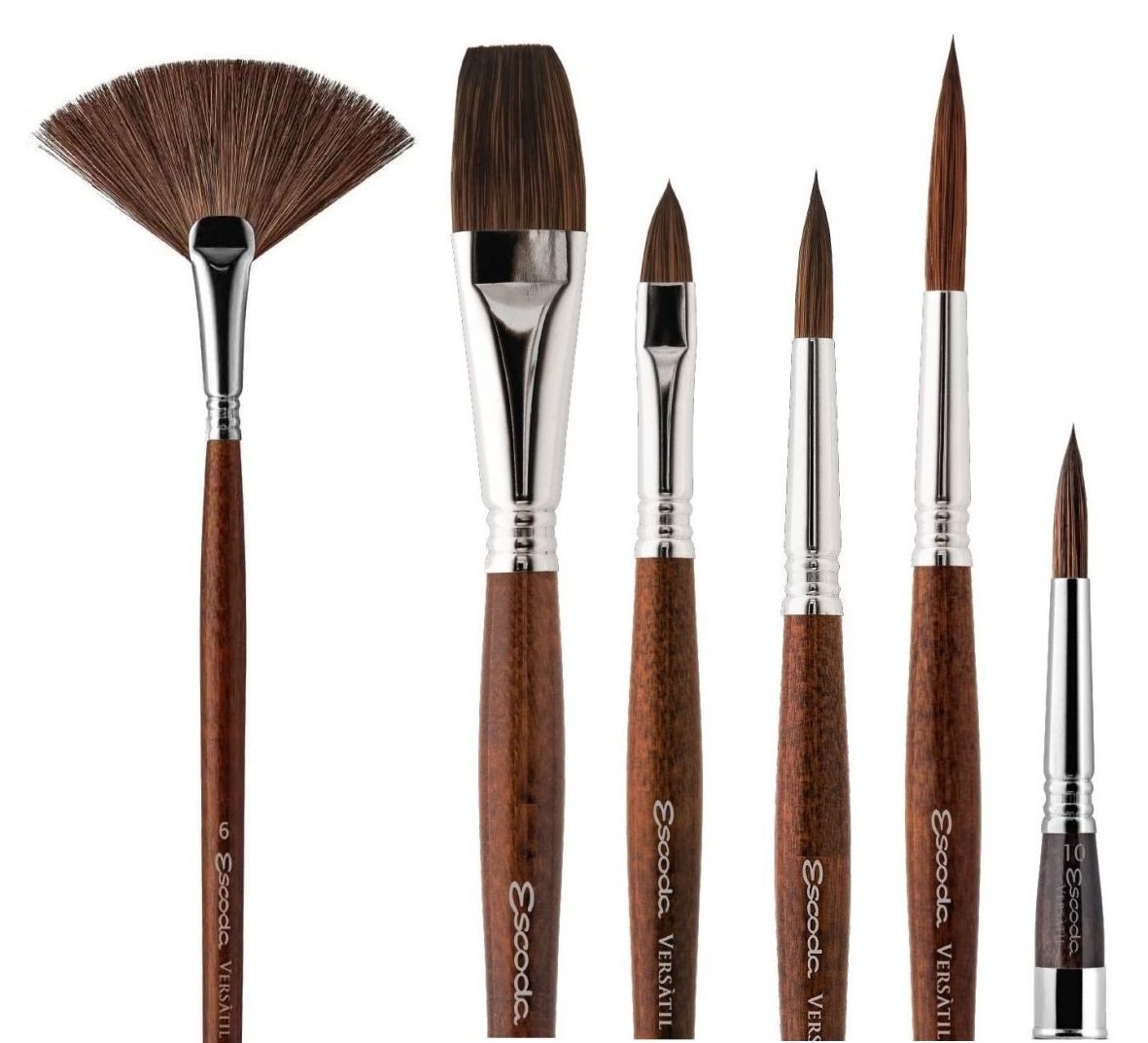 Set De 9 Pinceaux Ronds Synthétiques Da Vinci - Tailles 1,2,3,4,5,6,8,10,12 - Pour Aquarelle, Huile, Acrylique - Qualité Professionnelle